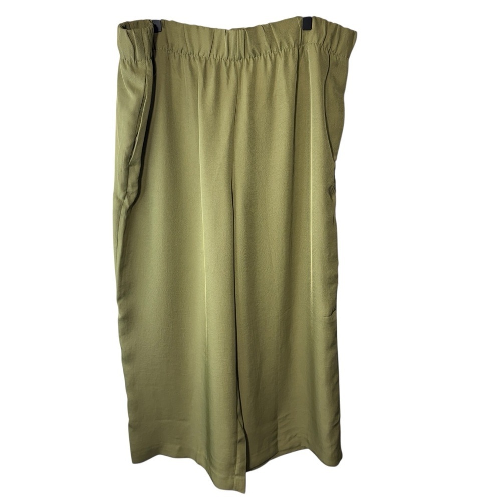 H&M Green Wide Leg Cropped Pants Size XL NWT Brand New